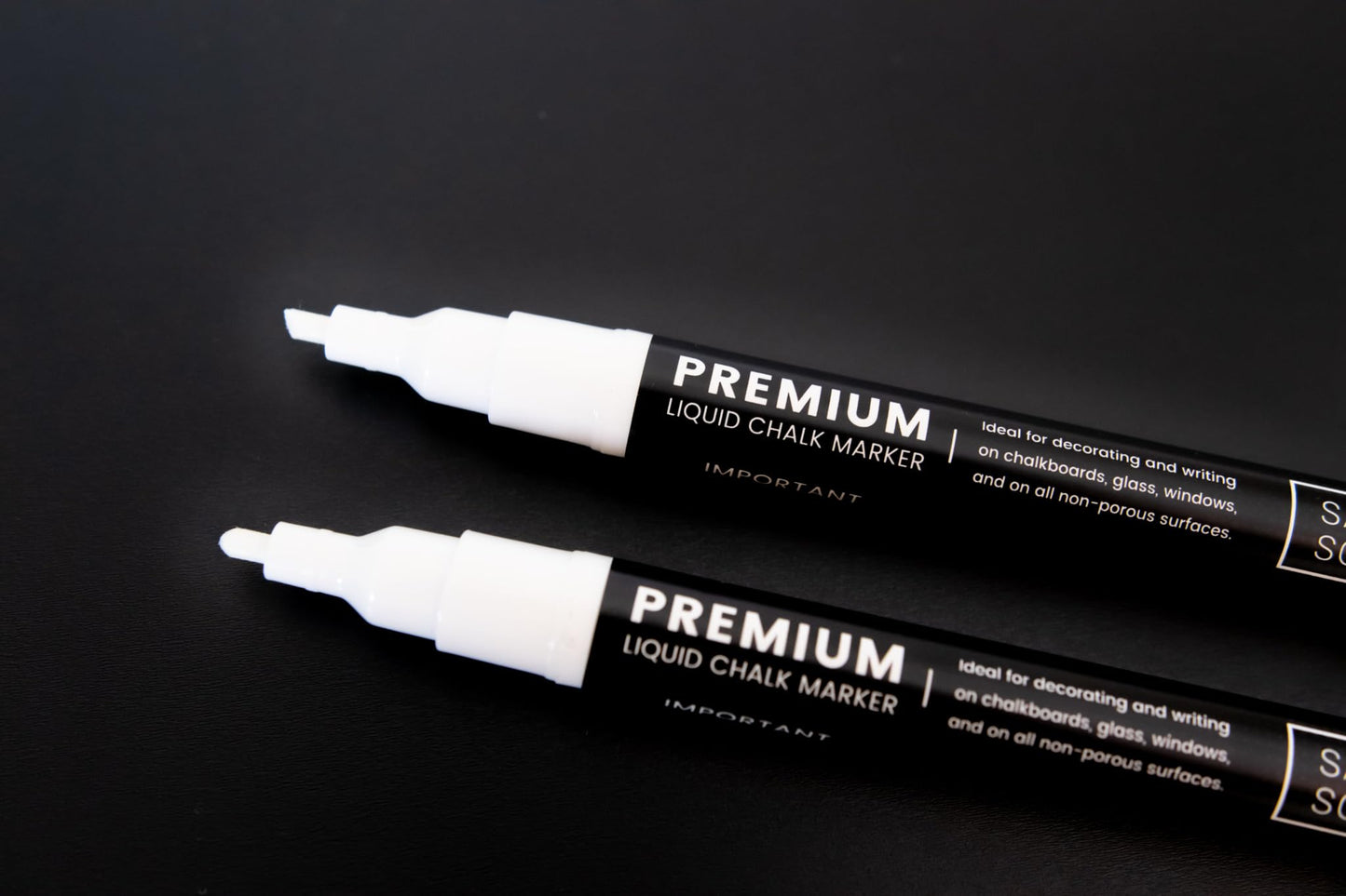 SAVVY & SORTED Erasable White Chalk Markers, 2PK 3mm Liquid Fine Tip Pens Chalkboard Bistro Marker for Glass Window Board