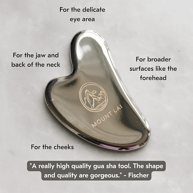 Mount Lai Stainless Steel Gua Sha Facial Tools – Face & Body Guasha Tools for Self-Care, Massager for Sculpting, Muscle Tension Relief & Puffiness Reduction