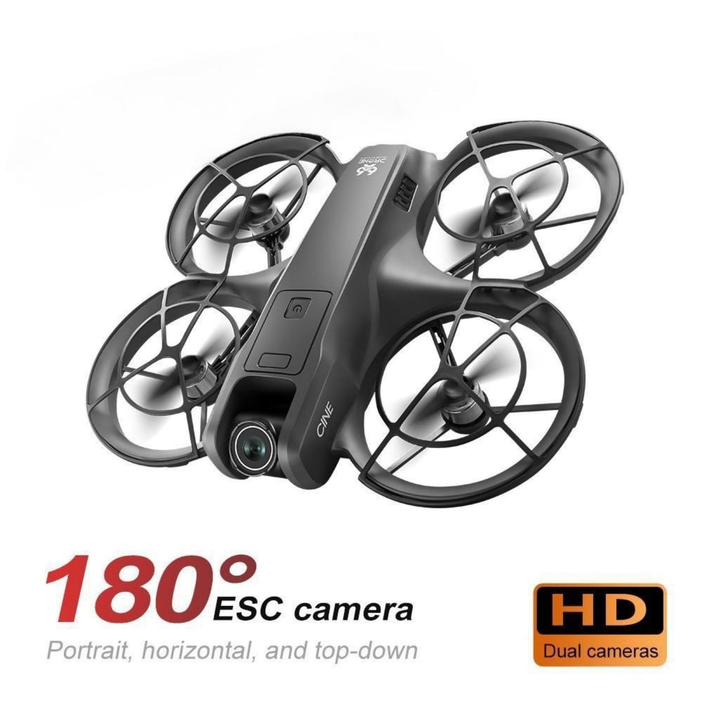 RC Drone With Display Screen, Airplane Helicopter With Dual Cameras (180° Adjustable), 360° Propeller Protection,Optical Flow Positioning, Brushless Motor, One Key Takeoff/Landing, Headless Mode, Emergency Stop,Tail LED Light, Waypoint Flight, Lateral Fli