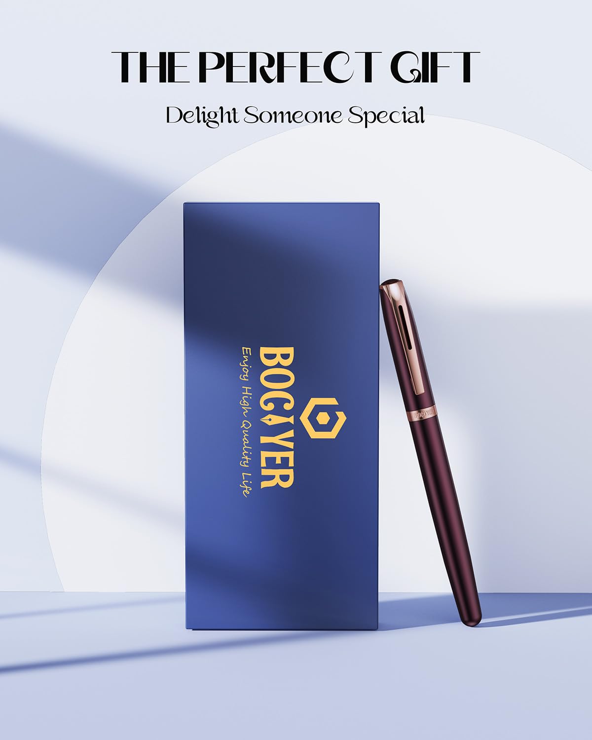 BOCIYER samurai Rollerball Liquid Ink Pen Set,Luxury Executive Writing Pen for the Office,Rollerball Pen Refillable,Schmidt Refill*2 And Gift Box,Roller Ball Pen Gift Set for Men & Women(Dark red)