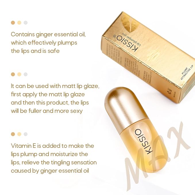 KISSIO Lip Plumperr,Lip Enhancer,Plant Extracts Plumping Lip Serum,Moisturizing Gloss for Fuller Lips and Hydrated,Beauty Lips 5.5ml,Clear