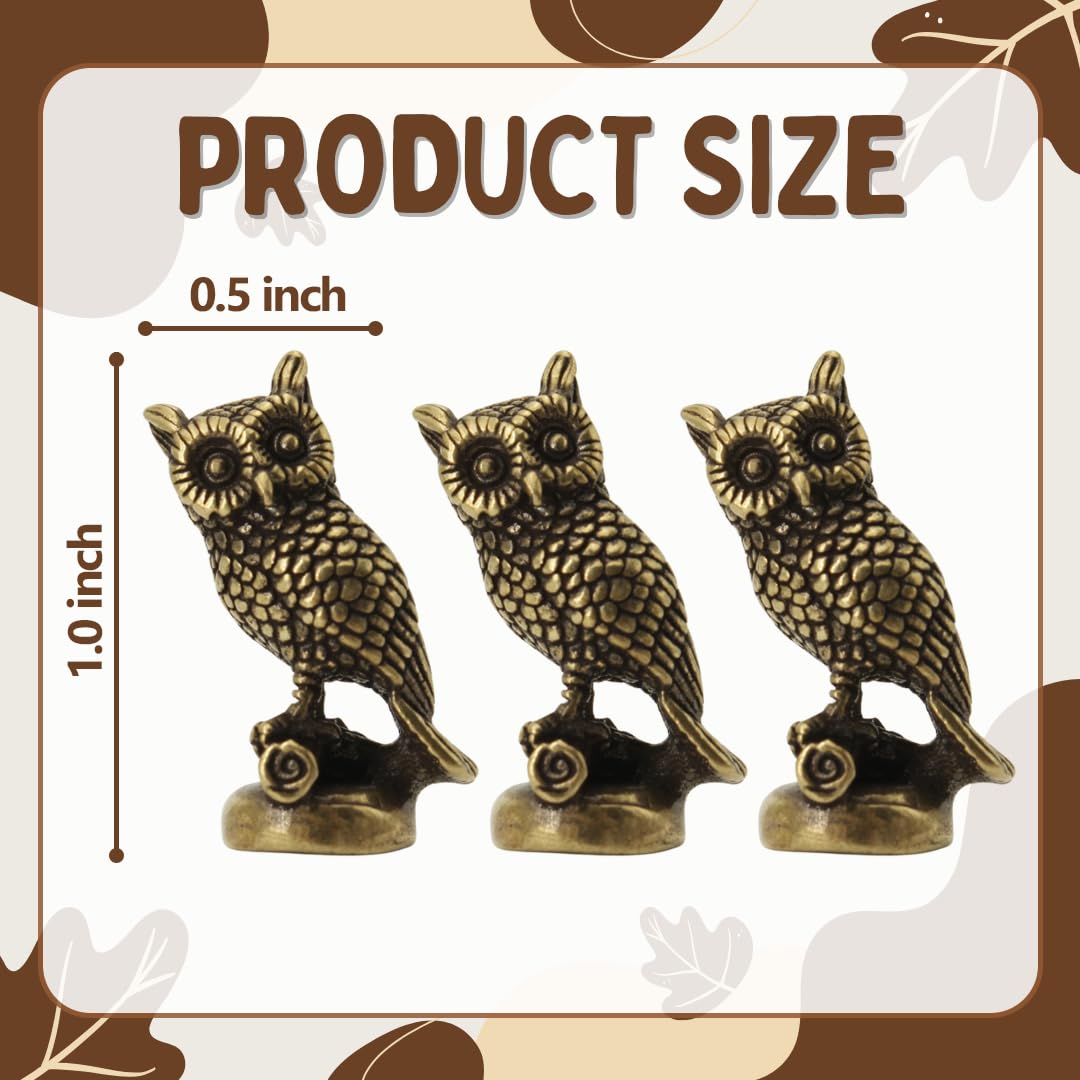 SnugMag Brass Owl Hinge Heads Decorative Topper - Magnetic Door Hinge Toppers Set of 3 - Bird Magnet Charms for Home Decoration - Whimsical Gift Idea