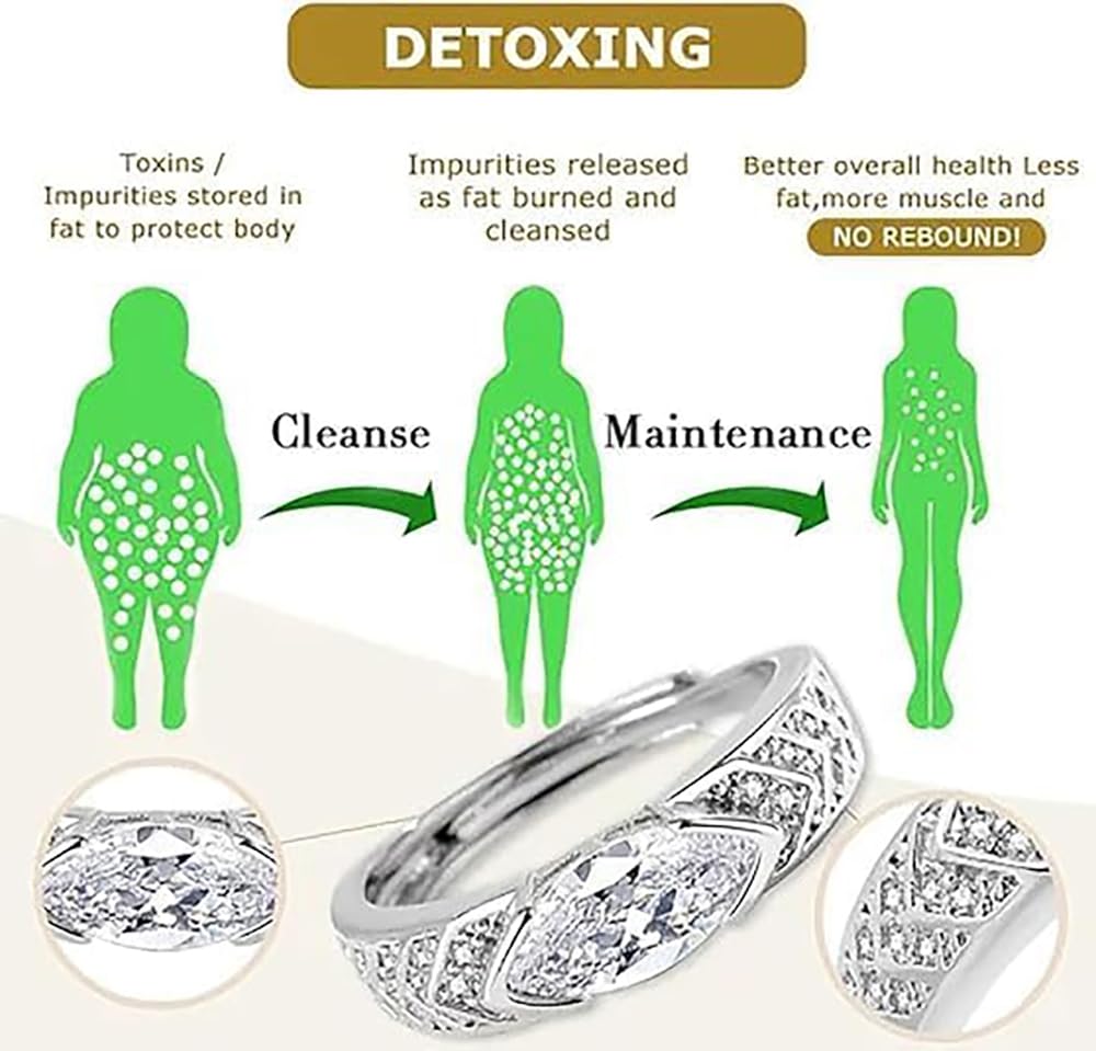IMMUNOTRAX Adjustable Magnetic Moissanite Ring - Titanium Ion Wellness Jewelry for Energy Flow & Relaxation, Hypoallergenic Sparkling Gift for Women (White Gold, Size 7-10) (2Pcs)
