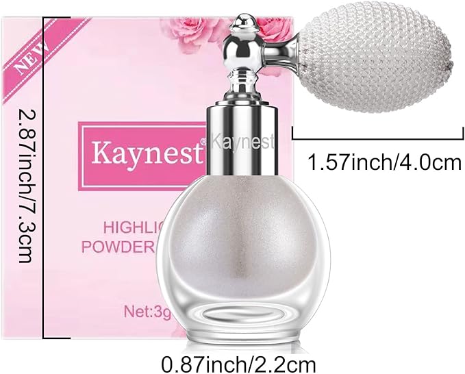 Metallic Silver Highlighter Spray, Loose Shimmer Powder High Gloss Makeup Mist for Body, Face, Hair, Long Lasting Glitter Hairspray for Festive Party, Stage Shows, Nightclubs, Bar