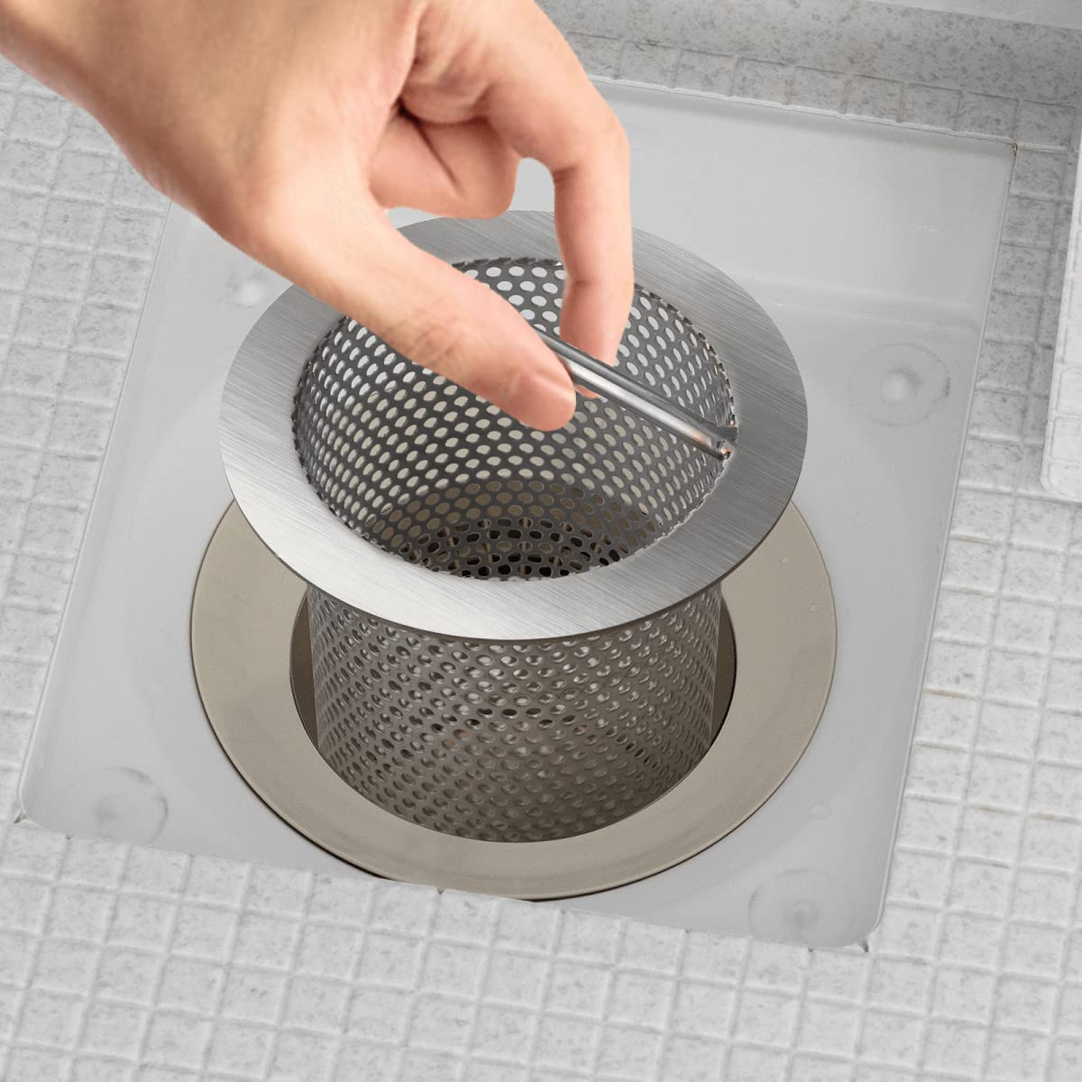 HOTYELL 3" Commercial Floor Drain Strainer, 6'' High, Thick Stainless Steel and Finely Polished Drain Basket