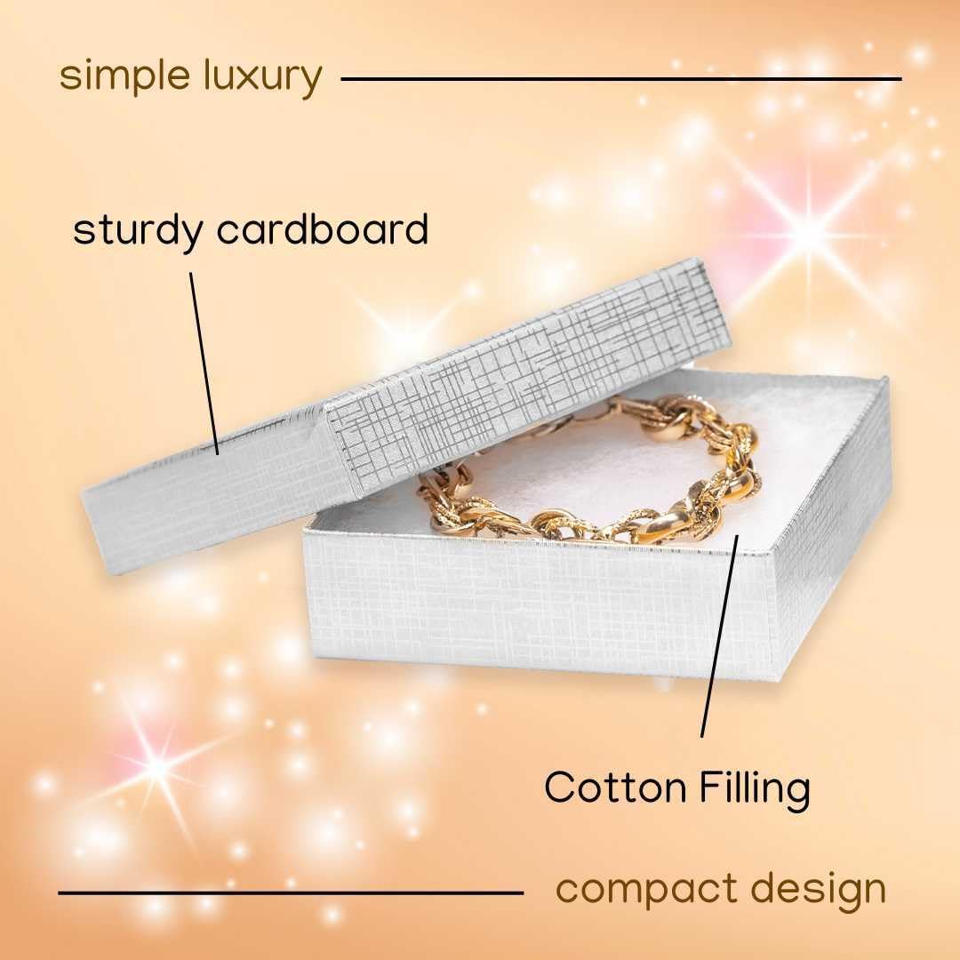 Prestige & Fancy Jewelry Gift Boxes 6 Pack 3.5x3.5x1 inch Cardboard Jewelry Box, Cotton Filled Small Gift Boxes With Lids | For Earring, Bracelet, Necklace, Gift Card Boxes For Presents