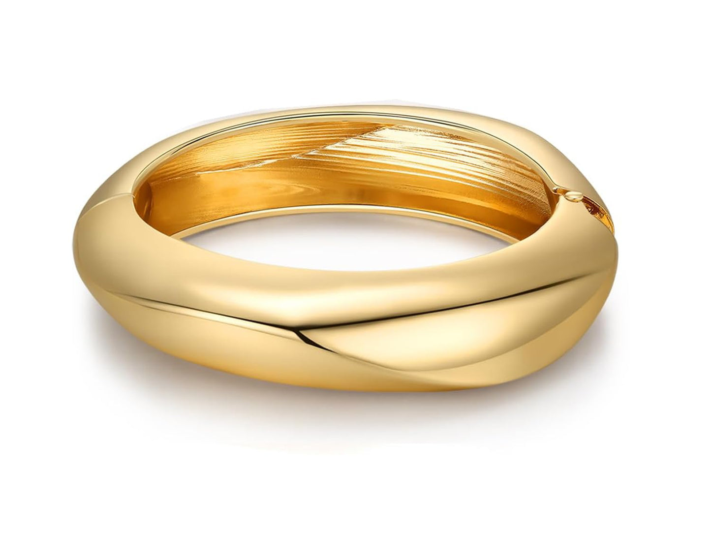 MTINEAPS Gold Bangle Bracelets for Women Teens Trendy Chunky Adjustable Twist Cuff Bracelet Jewelry Gifts (Gold - Style B)