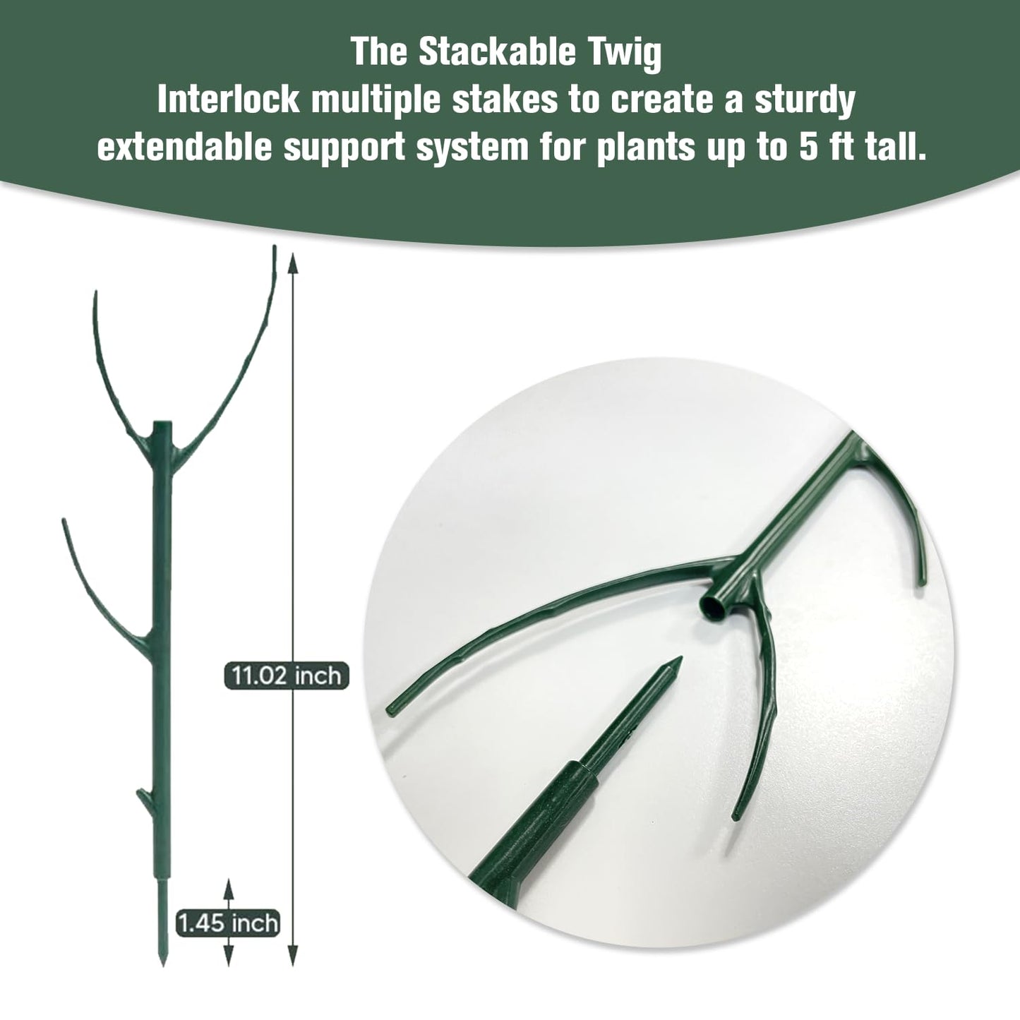 15pcs Adjustable Plant Support Pole, Stackable for Indoorand Outdoor Use, Garden Accessories for Supporting.Monstera and Climbing Potted Plants