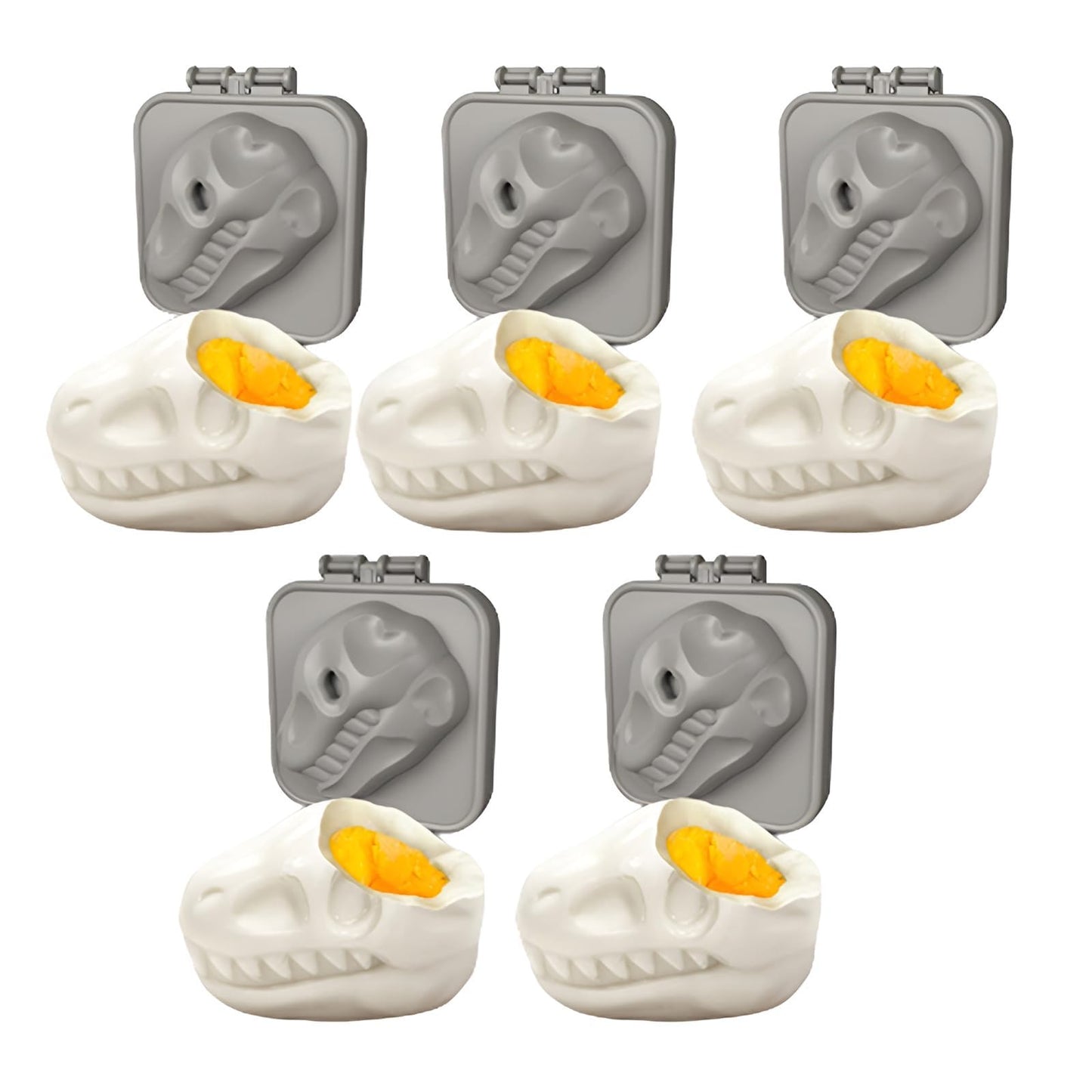 Cowrc Dinosaur Skull Egg Mold - Dinosaur Fossil Shaped Egg Press (5pcs)