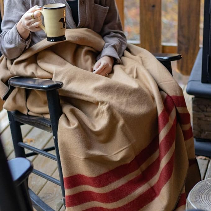 Arcturus Military Wool Blanket - Warm, Thick, Washable - Great for Outdoors, Camping, Stadium Blanket, Picnics, Travel - Car & Bushcraft Survival Kits, Large 64in x 88in 4.5 lb