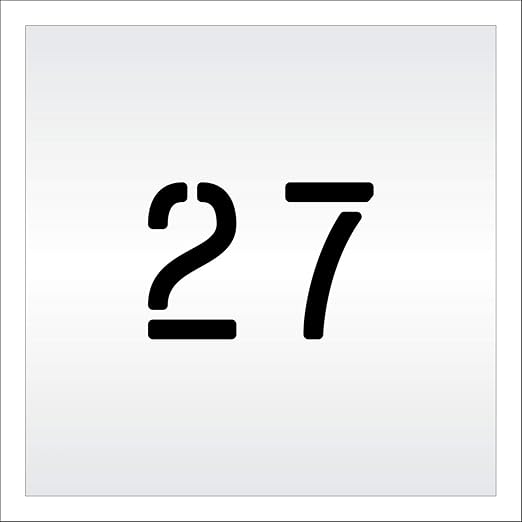 Pavement, Curb, and WheelStop Stencils - 4 inch Double Number Stencil - (27) - 4" x 5.5" x 1/8" (128 mil) - Pro-Grade