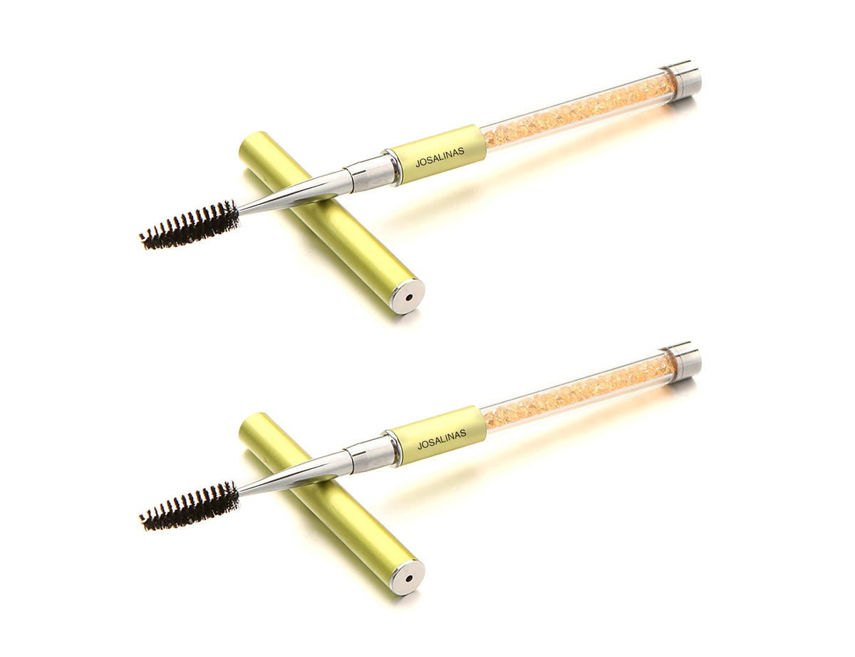 2PCS Mascara Brushes Eyebrow Eyelash Brushes Mascara Wands Applicators Eye Brushes Portable Cosmetic Brushes with Cap Eyelash Spoolies Brushes for Eyelash Extensions and Eyebrows (2 Count)