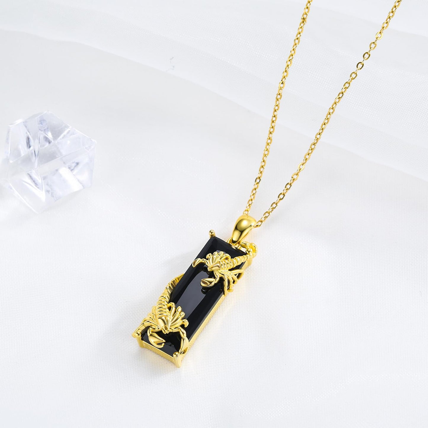 AENEAS Scorpion Necklace for Women Men Sterling Silver 24K Gold Plated Scorpio Zodiac Constellation Pendant Crystal Animal Cool Jewelry with Gift Packaging