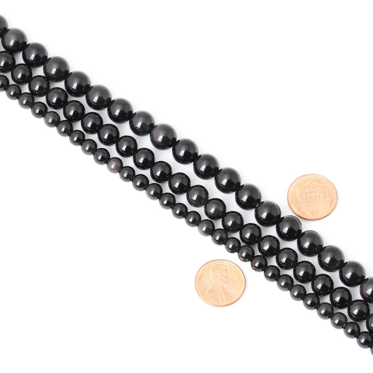 CHEAVIAN 45PCS 8mm Natural Black Obsidian Gemstone Round Loose Beads Crystal Energy Stone Healing Power for DIY Jewelry Making 1 Strand 15"