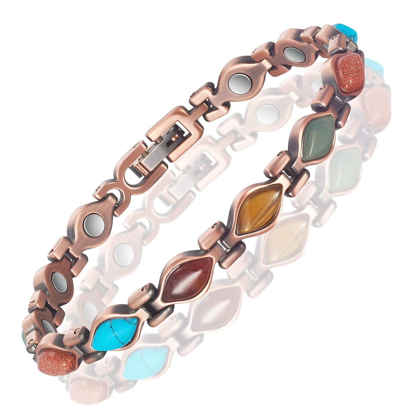 EnerMagiX Copper Bracelets for Women, Pure Copper Adjustable Magnetic Jewelry Bracelet（0166A）