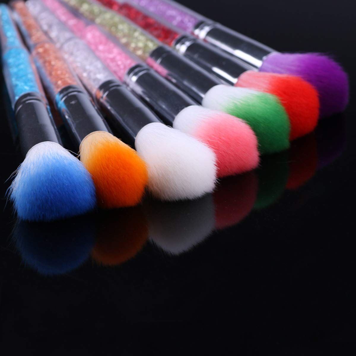 Beautifultracy 7 Pieces Soft Nail Art Dust Remover Powder Brush Cleaner for Acrylic and Makeup Powder Blush Brushes