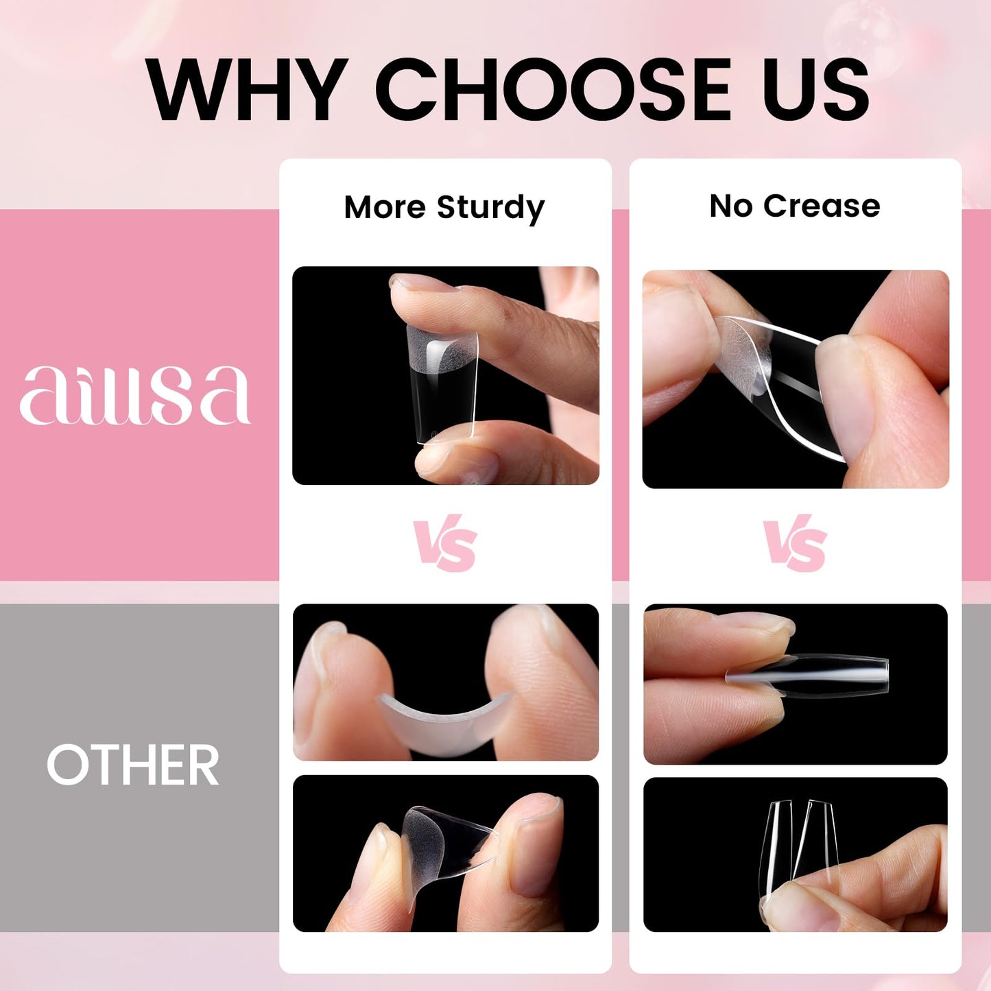 AILLSA Nail Extension Kit Medium Square Nail Tips 120pcs, Professional Glue Gel 30g for Fake Acrylic Nails, Nail Tips with Glue Kit with U V Lamp for Women Starters Home Salon