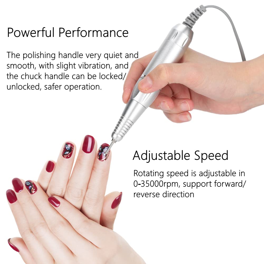 Electric Nail Drill Pen Handle, Handpiece Manicure & Pedicure Polish Machine, Handpiece for Nail Drill Machine Part Manicure Pedicure Nail Art Tool, Interface for Dc5521 Model