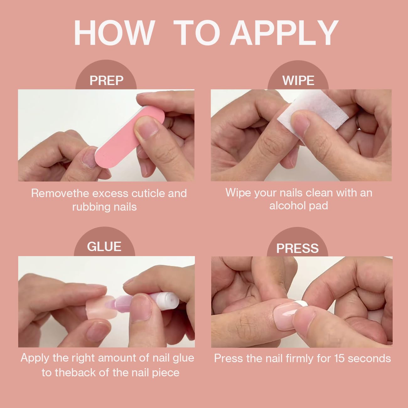ESLALA Press On Nails Short Square,Opaque White Glossy Finish Fake Nails, Simple Chic Style,Reusable Stick On Fake Nails with Glue | 16 Sizes - 32 Nail Kit（04-Squoval White）