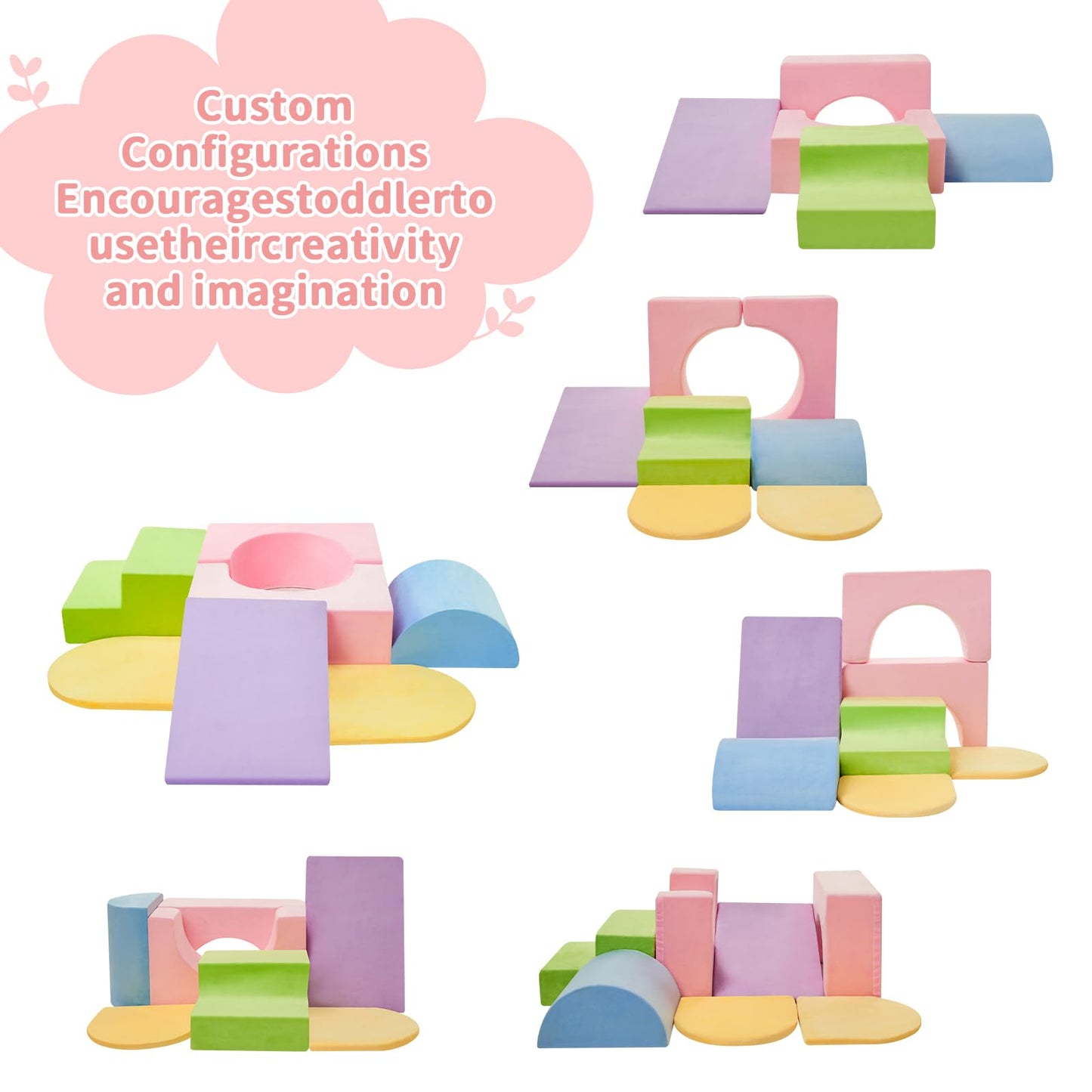 IFNOW Climbing Toys for Toddlers Indoor,7-Piece Foam Toddler Climbing Blocks Set, Colourful Soft Play Climbing,Play Gym Climber Structures for Toddler,Climb and Crawl Play Set with Widended Velcro
