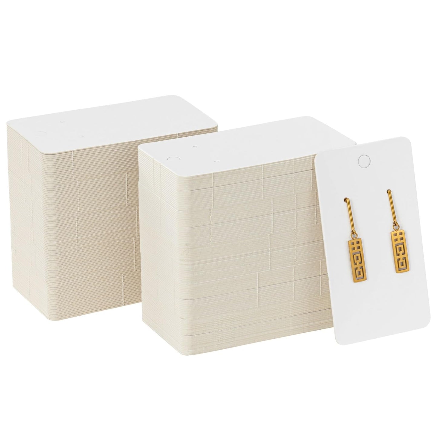 Juvale Earring Cards for Selling Jewelry - 3.5 x 2 In, White, 200 Pack - Bulk Earring Display Cards for Jewelry Packaging & Storage