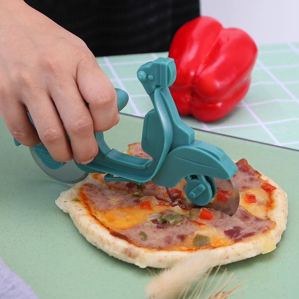 Generic Motorcycle Pizza Cutter Wheels- Sharp Funny Stainless Steel pizza slicer, Kitchen Gadgets for Pizza Lovers (02), undefined
