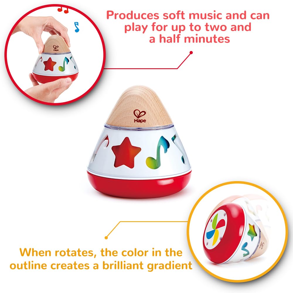 Hape E0332 Rotating Baby Music Box, Spin & Play The Music, Battery Not Needed, 40 x 40 Cm, Multicolor