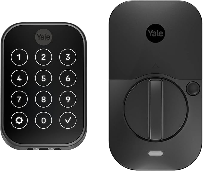 Yale Assure Lock 2 Deadbolt, Black Suede Smart Keyless Entry Door Lock with Z-Wave Connected Keypad for Code Entry, ‎YRD450-ZW2-BSP
