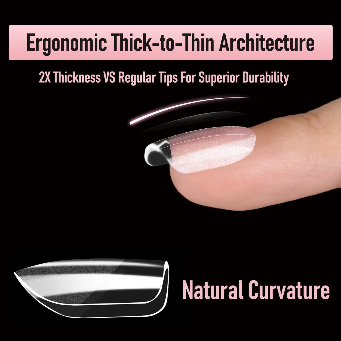 Wellquinn Square Nail Tips Extra Short Thicken Soft Gel Nails Pre-etched XS Clear Full Cover Press on Acrylic Fake Nail Extension for Manicure Salon Home DIY 360Pcs 15 Sizes Black Box Collection