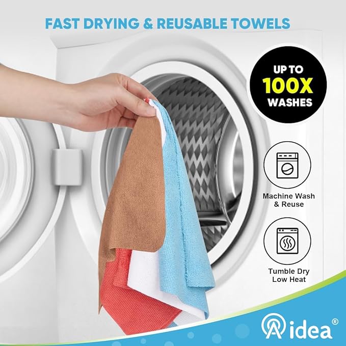 AIDEA Microfiber Cleaning Cloth 330 Sheets 6 Roll, Microfiber Towels for Cars, Shop Rags Washable, Cleaning Rags Reusable Paper Towels for Automotive, Mechanic, Workshops, House,11×9", Coffee
