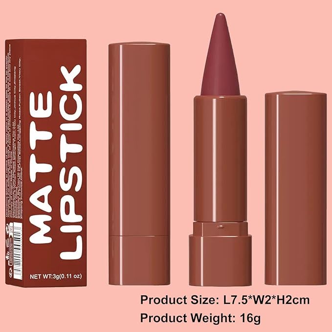 2-in-1 Gradient Matte Lipstick & Lip Liner Set, 3Pcs Long Lasting Waterproof Lip Crayon for Women, Flawless Contour, Lightweight Ombre Lip Color Pencil (01#05#08#)