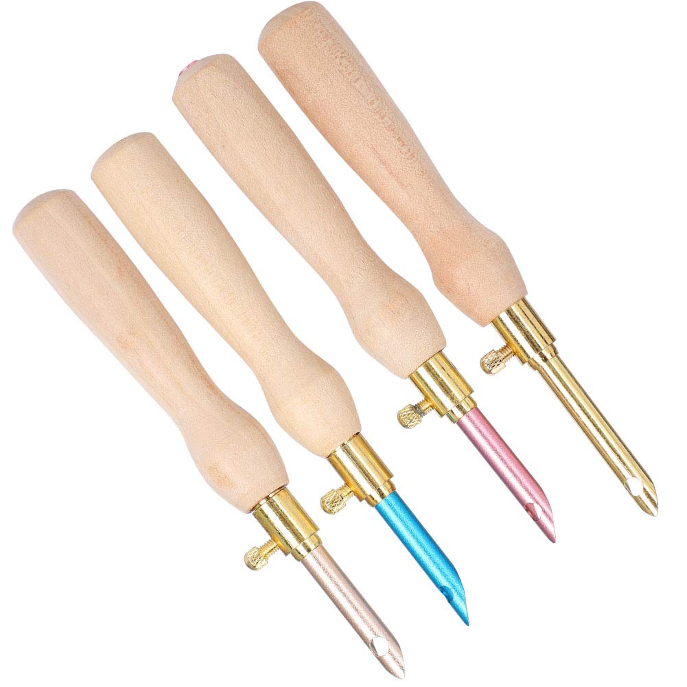 Lavor Punch Needle Supplies 10×6×2 4pcs Portable Punch Needle Knitting Embroidery Pen Wooden Handle for Sewing Felting DIY Craft Handwork