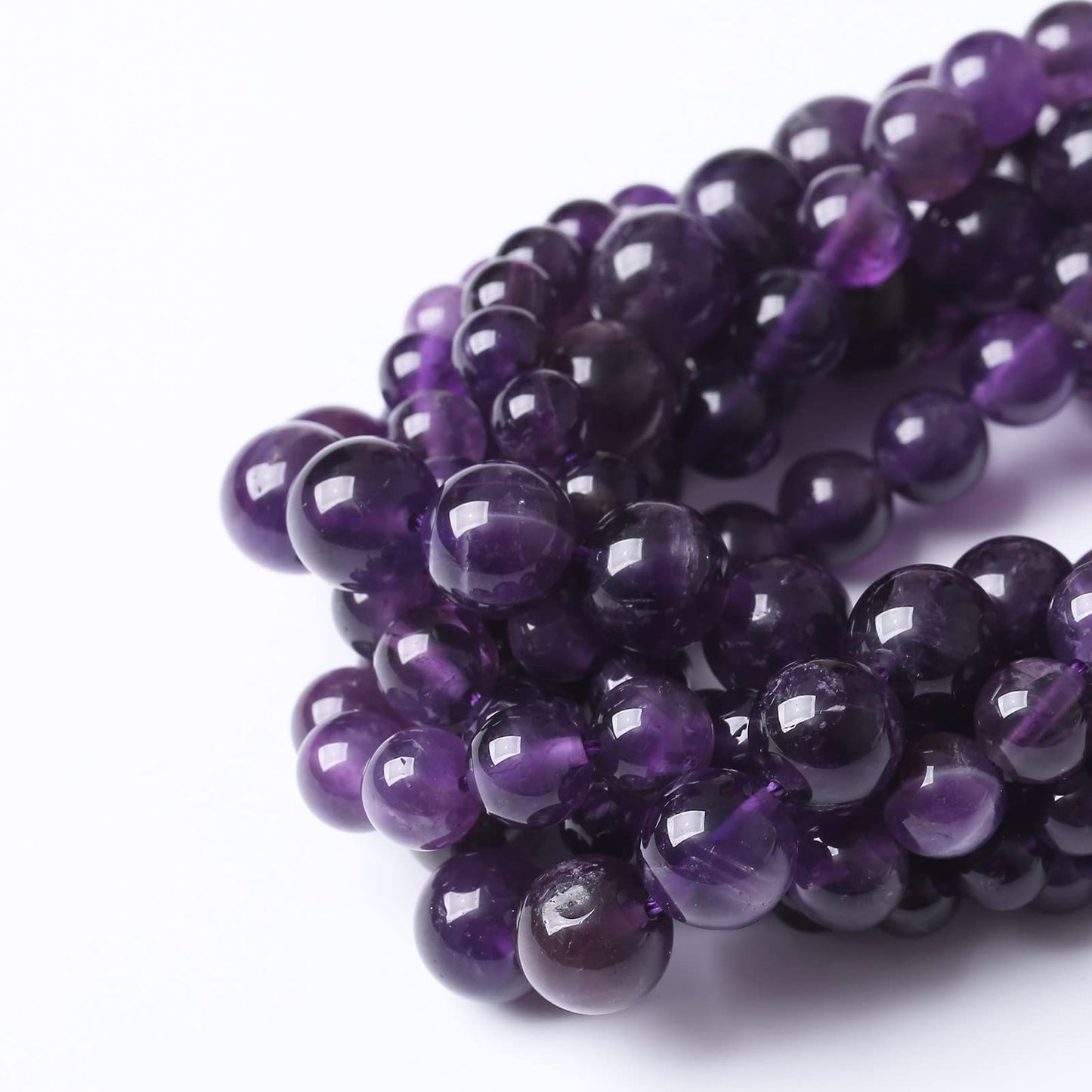 36PCS 10MM Beads Natural Amethyst StoneStone Beads Energy Healing Beads for DIY Jewelry Bracelet Necklace Making for Jewelry Making15Inch