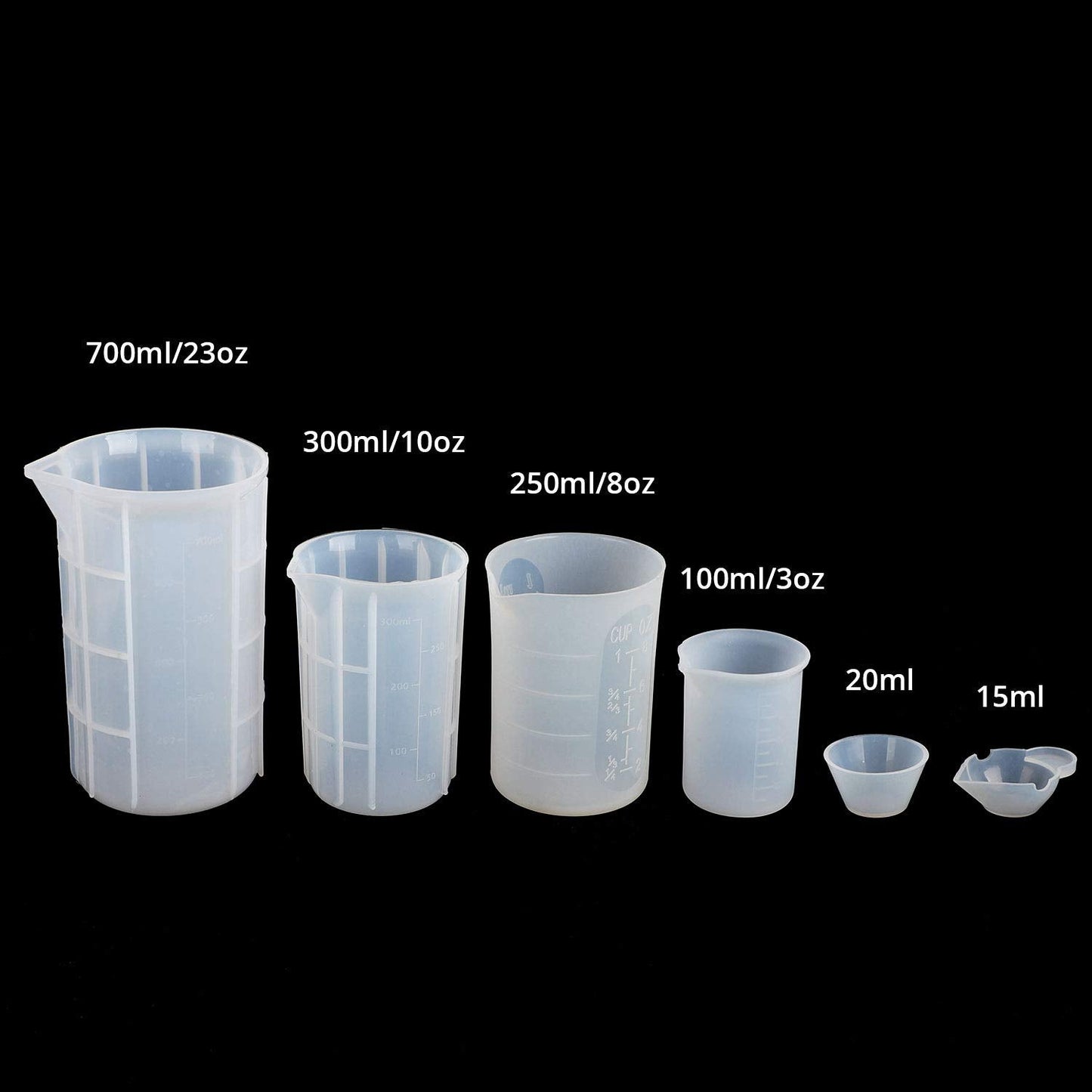 Gartful 700ml Extra Large Silicone Measuring Cups, Resin Mixing Cups for Epoxy, Jewelry Casting Molds, Acrylic Paint Pouring, Nonstick Reusable Craft Measuring Cups, 23 oz, Set of 2
