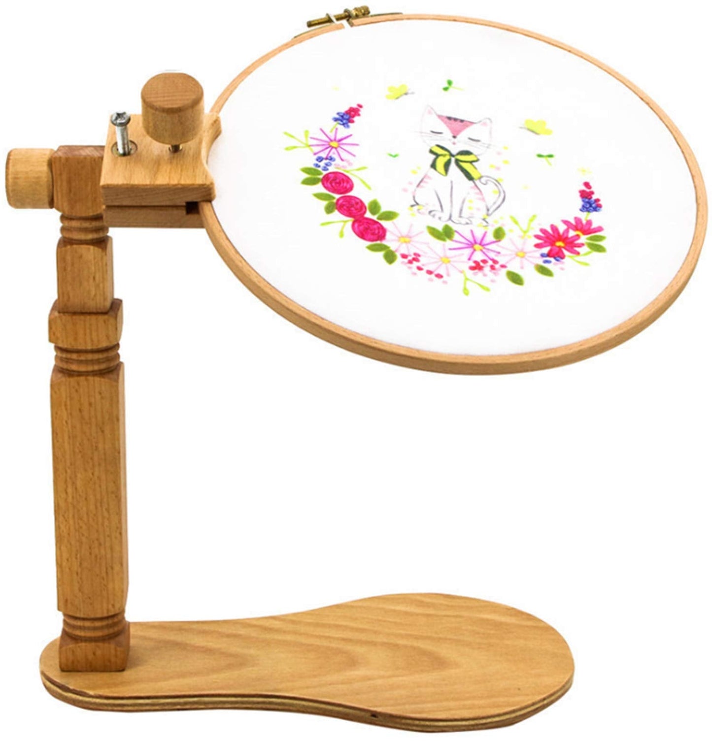 Rotated Embroidery Frame Stand, Wooden Embroidery Frame Rotatable Hoop, for Most Size Art Craft Handy Sewing Christmas Decorations of Hoops (1)
