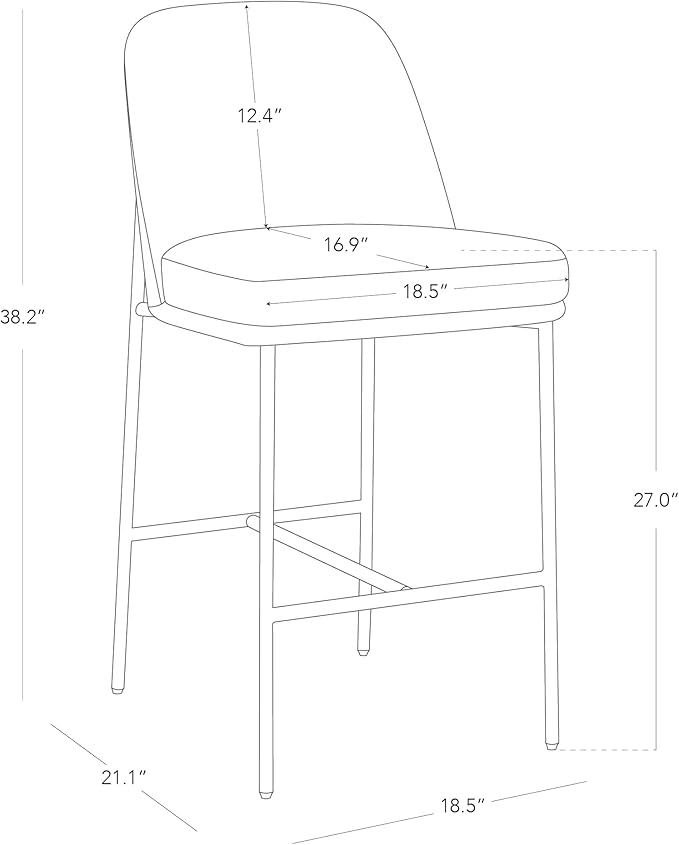 CHITA Counter Height Bar Stools Set of 2, FSC Certified Metal Barstools for Kitchen Island, 27" H Seat Height, Fabric, Green
