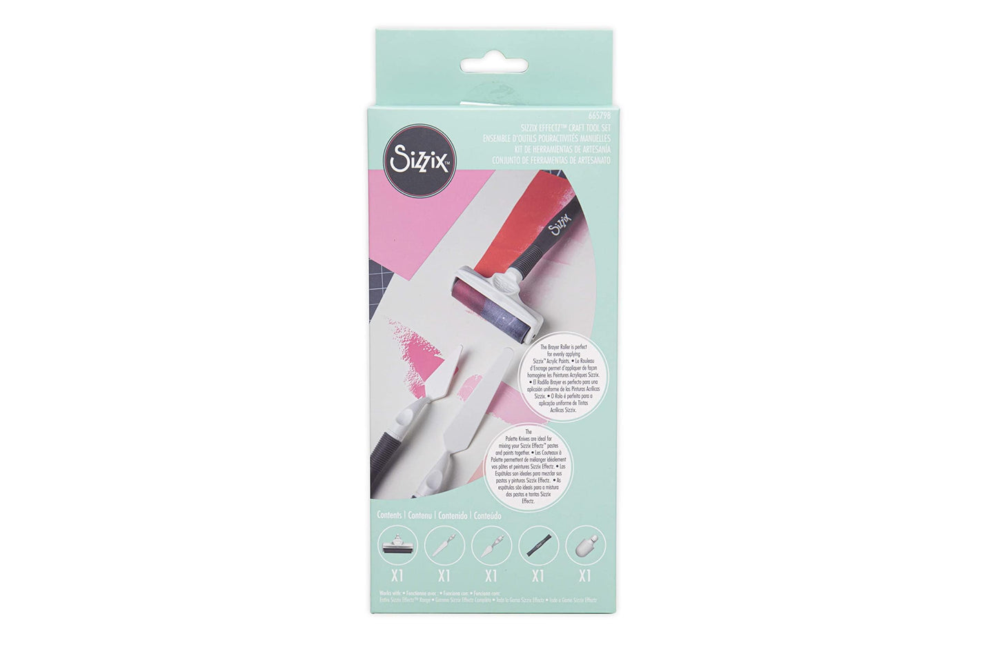 Sizzix Palette Knife & Brayer Roller Craft Tool Set | Painting Set for Pastes, Paints, Oil Acrylics & More