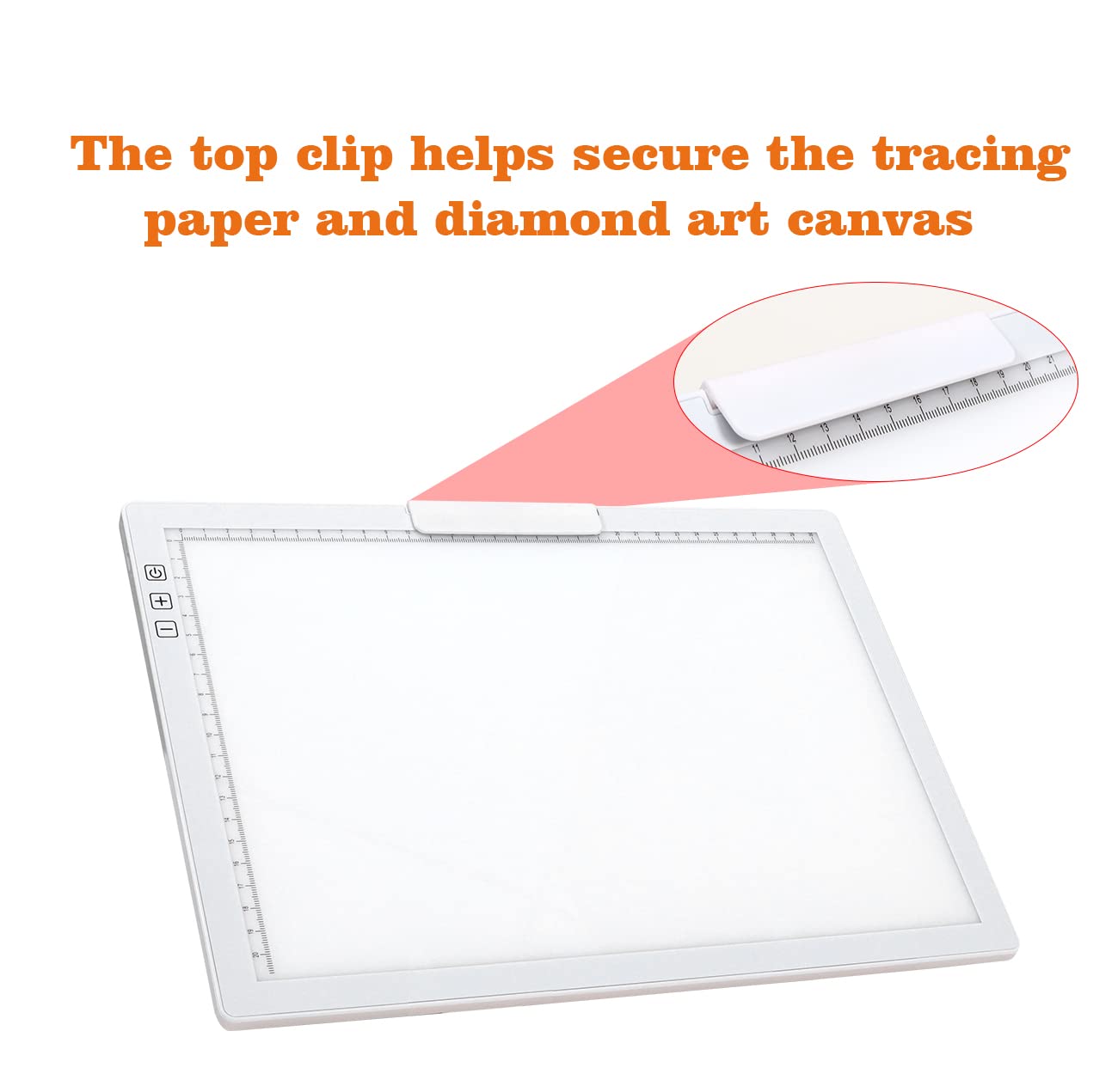 Rechargeable A4 LED Light Pad with Padded Case, YINGWOND Tracing Light Box w/Riser Stands and Paper Clip, 6 Levels of Brightness, Type-c Cable, Wireless Diamond Painting Light Board White