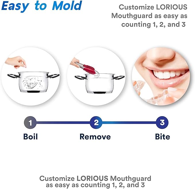 Moldable Mouth Guard for Teeth Grinding, Customizable Boil-and-Bite Mouthguard for Clenching, Dental Protection for Adults, Teens and Kids