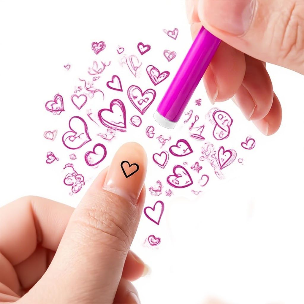 48 Pcs Nail Stamp Pen Set, Nail Art Pens, Quick Nail Art Tools with Different Patterns, Flower Butterfly Rose DIY Nail Stamping Pen Kit, Nail Design Tools for Women