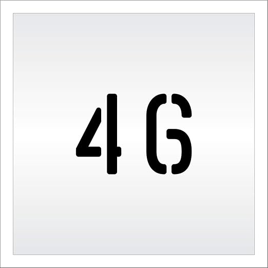 Pavement, Curb, and WheelStop Stencils - 4 inch Double Number Stencil - (46) - 4" x 5.5" x 1/8" (128 mil) - Pro-Grade