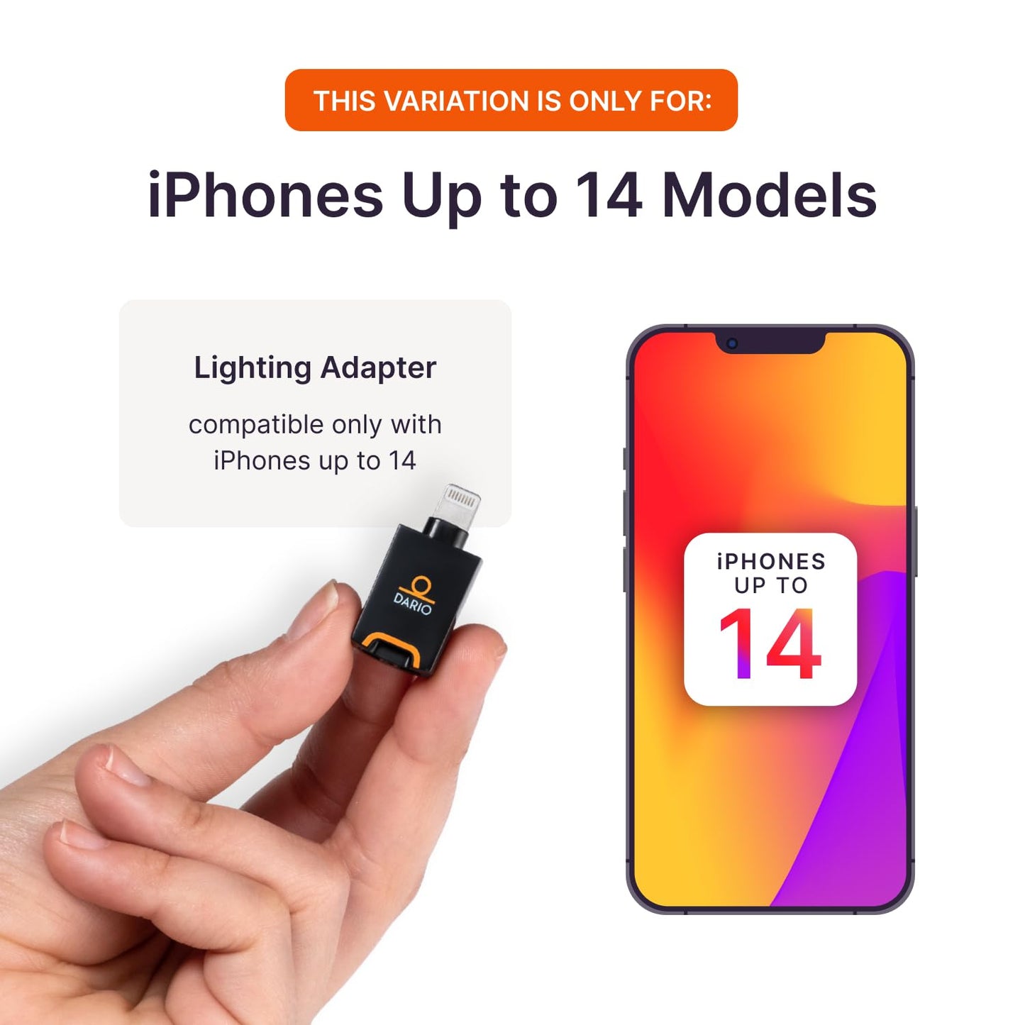 DARIO Smart Glucose Monitor Kit | Lightning Adapter (Compatible with iPhone 14 and earlier) | Test Blood Sugar Levels & Manage Diabetes, Testing Kit Includes: Glucometer with 25 Strips, 10 lancets