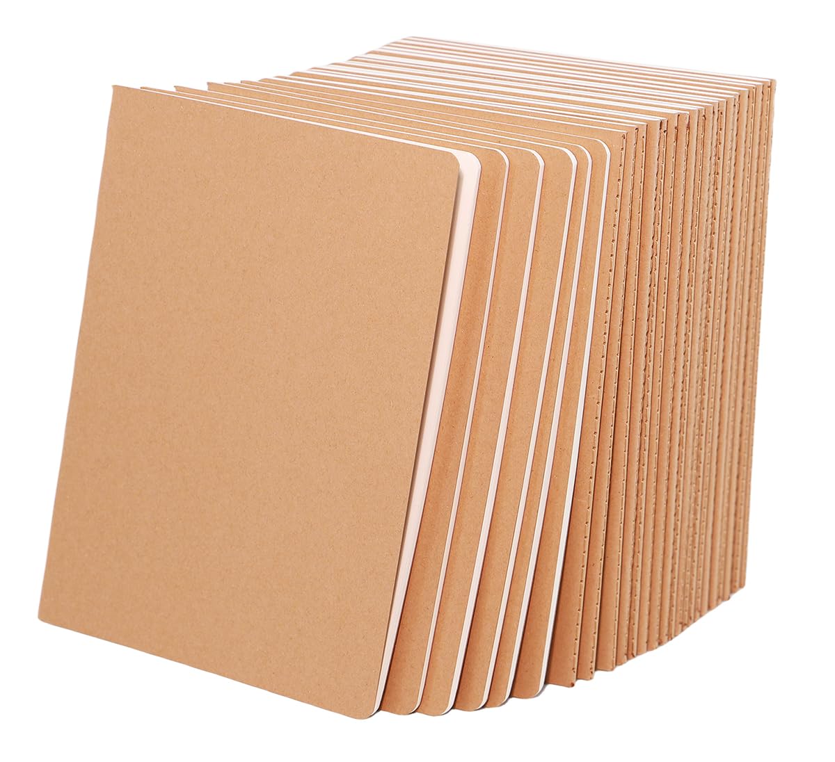 FAWTEEM 24 Pack A5 Blank Notebook Bulk Kraft Cover Blank Sketch Book Pad Travel Journals Composition Diary Subject Notebooks Planner 60 Pages, 8.3”x 5.5”