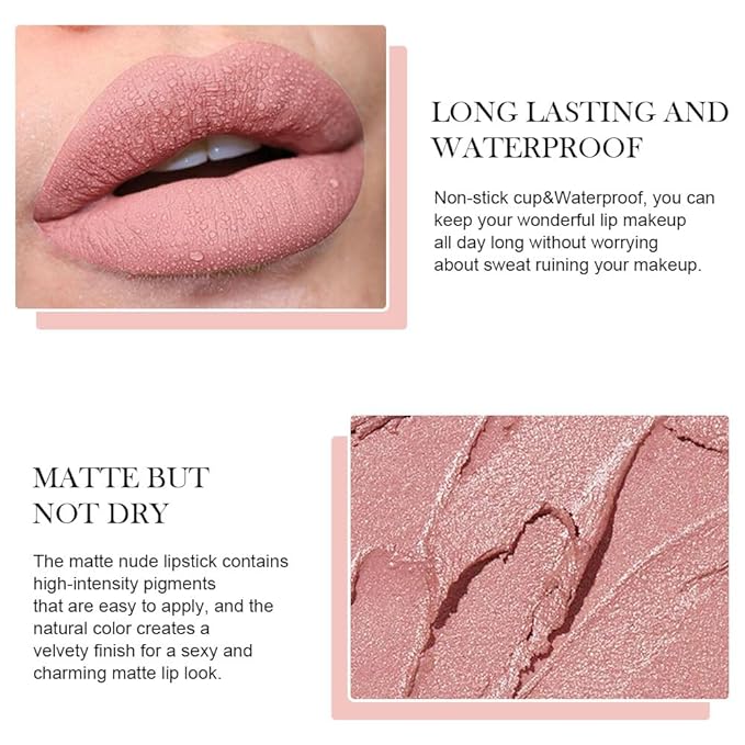 BINGBRUSH Crayon Matte Longwear Lipstick Pack Set,Moisture Smooth Color Stick Ultimate Lip Crayon for Makeup Collection - Waterproof Velvet Lipgloss (2pcs 01#&03#, 2 Count (Pack of 1))