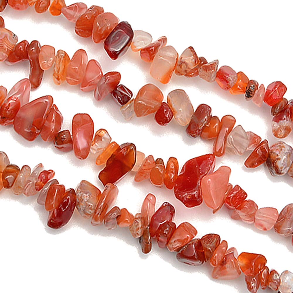 PLTbeads Gemstone Chips Natural Red Agate 3-5mm Healing Crystals Waist Bracelets Necklace Kit Irregular Stone DIY Crafts Design Jewelry Making Approxi 32 inch