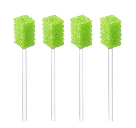 (250 Pack) Disposable Oral Swabs, Sterile Dental Sponge Swabsticks Unflavored for Mouth, Gum Cleaning.