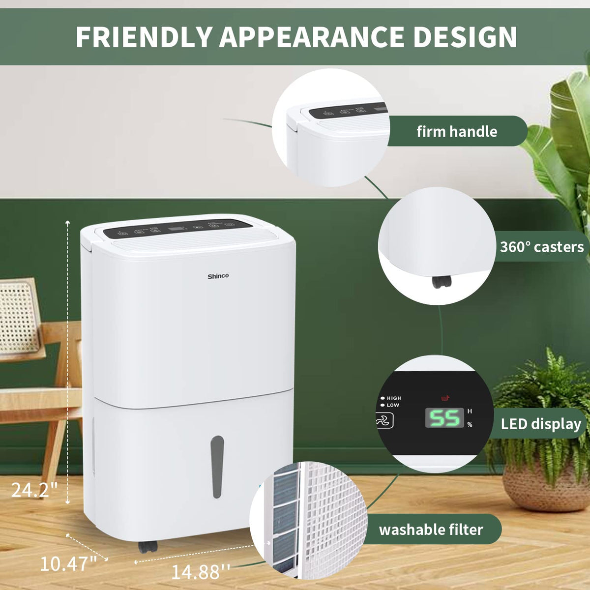 7 000 Sq.Ft Energy Star Dehumidifier with Pump and WIFI