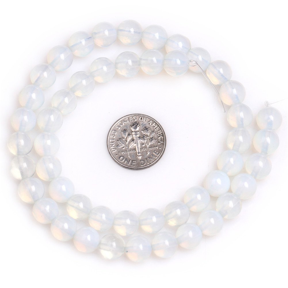 6mm White Opalite Beads Round Gemstone Loose Beads for Jewelry Making 15"(60-62pcs/strand)