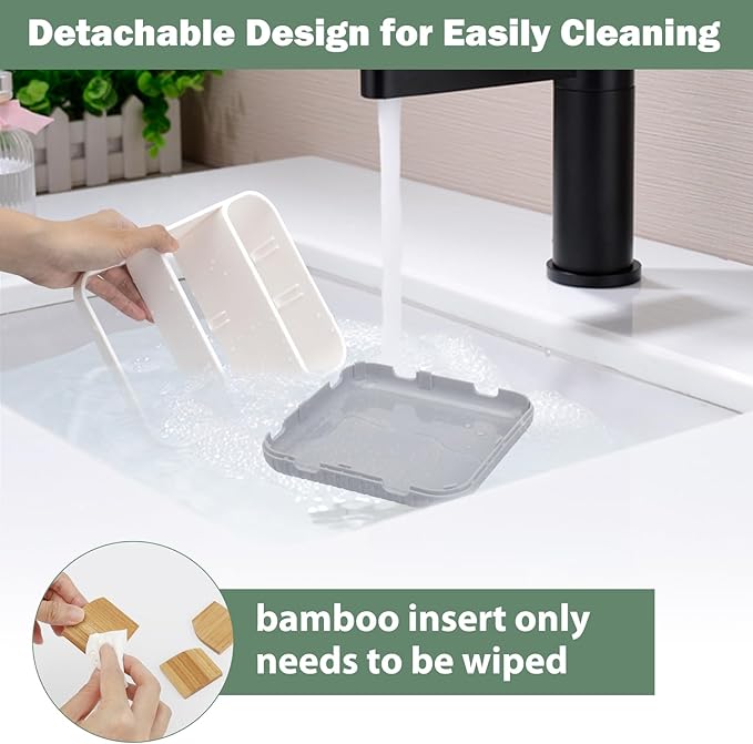 Chintu Bathroom Toothbrush Holders for Countertop - Electric Toothbrush Organizer 6 Slots Tooth Brush Organization for Kids Family, Toothpaste Holder for Bathroom Vanity Organizer Storage White