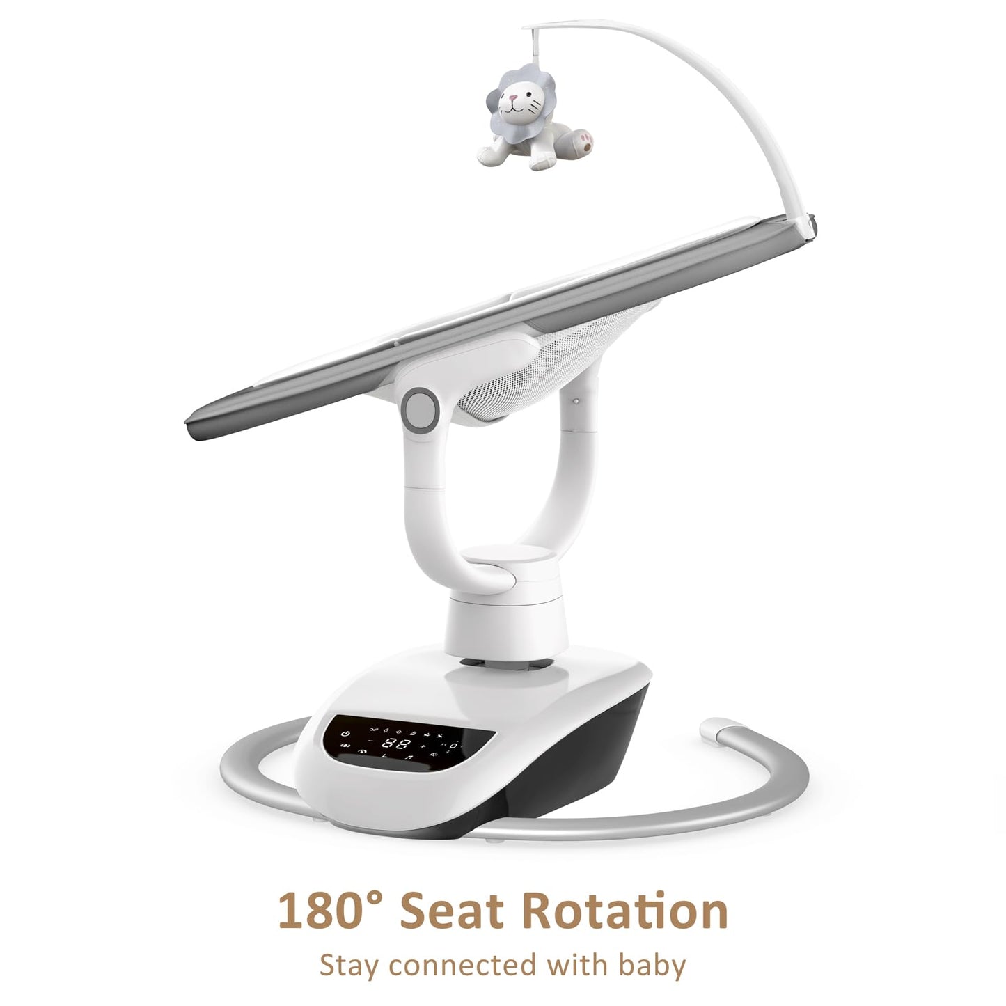 Angelbliss Baby Swing with Custom Motion, 3D-Motion Electric Swing with 6 Unique Motions & 4-Speeds, Bluetooth Enabled, 13 Preset Lullabies (Grey)